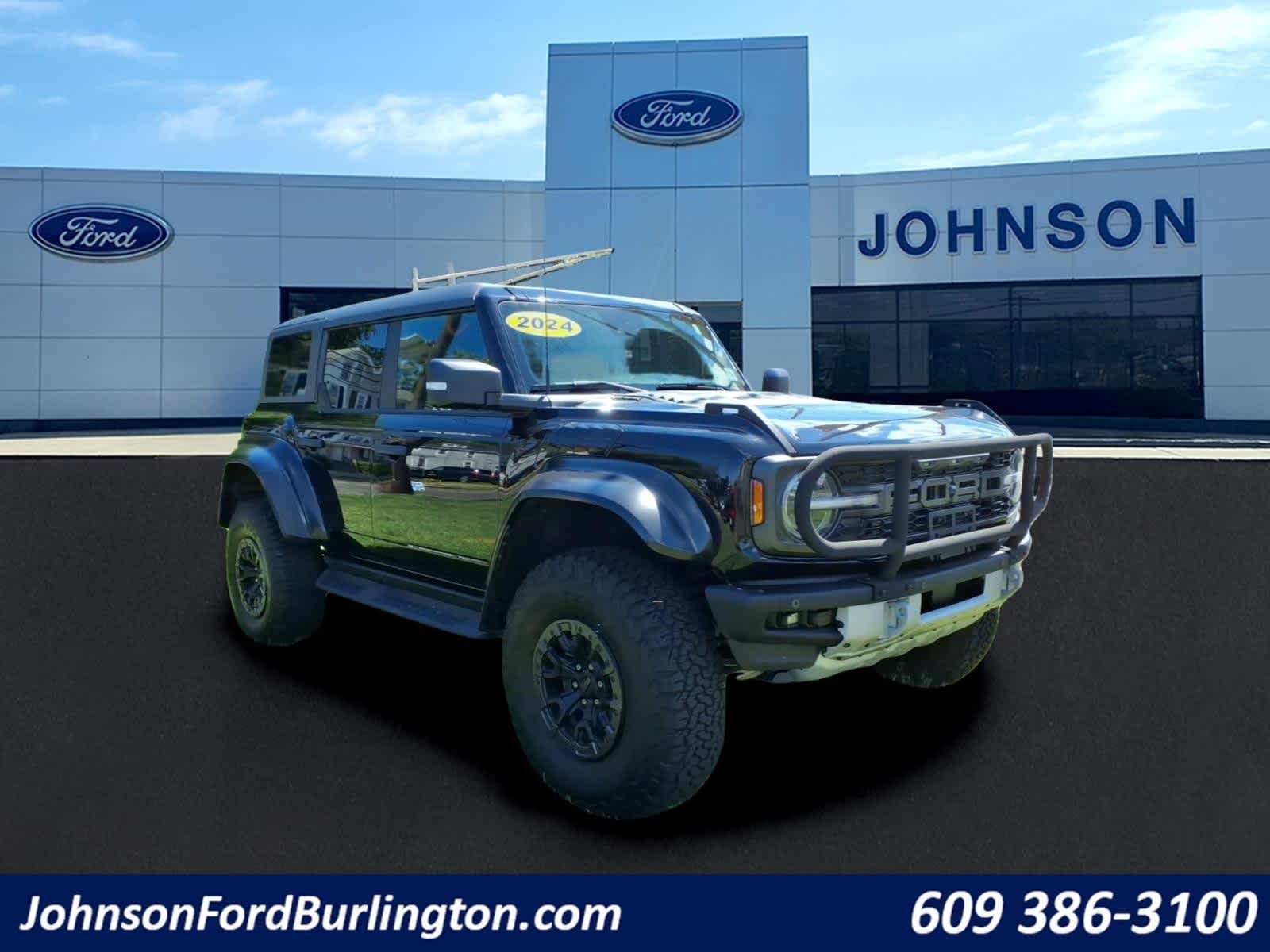 2024 Ford Bronco Raptor in Shadow Black — front three-quarter view