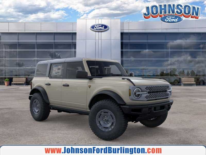 2025 Ford Bronco Badlands in Desert Sand — front three-quarter view