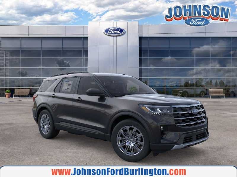 2026 Ford Explorer Active w/200A Pkg in Agate Black Metallic — front three-quarter view