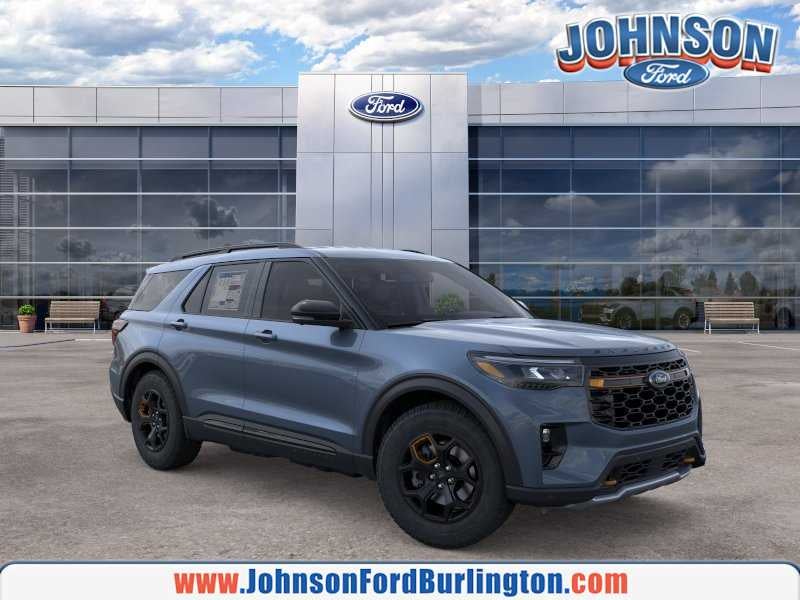 2026 Ford Explorer Tremor in Vapor Blue Metallic — front three-quarter view