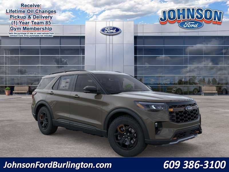 2026 Ford Explorer Tremor in Marsh Gray — front three-quarter view