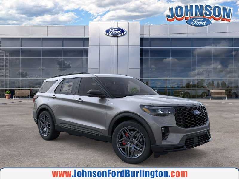 2026 Ford Explorer ST-Line in Carbonized Gray Metallic — front three-quarter view