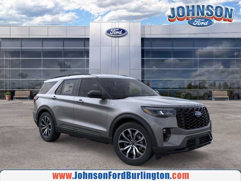 2026 Ford Explorer ST-Line in Carbonized Gray Metallic — front three-quarter view