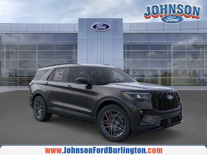 2026 Ford Explorer ST in Agate Black Metallic — front three-quarter view