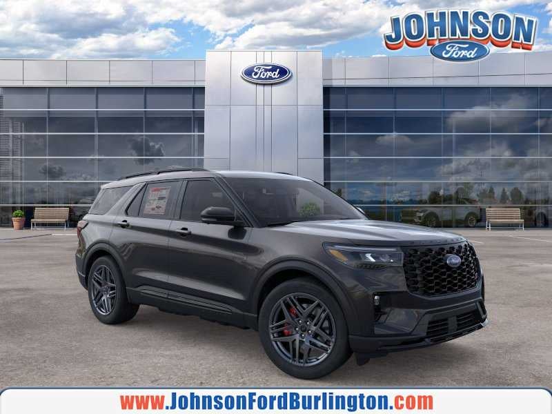 2026 Ford Explorer ST in Agate Black Metallic — front three-quarter view