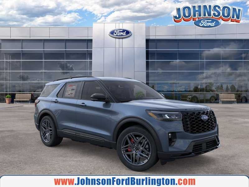 2026 Ford Explorer ST in Vapor Blue Metallic — front three-quarter view