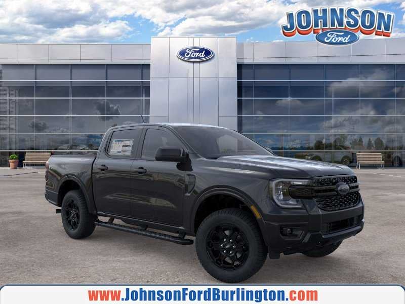 2026 Ford Ranger XLT in Shadow Black — front three-quarter view